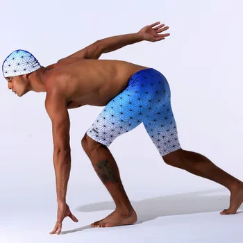 

Men Swimming Trunks Bathing Suit Swimsuit Beach Bathing Suit With Cap Set Men Competitive Swim Trunks Swimwear Jammer Swimsuit
