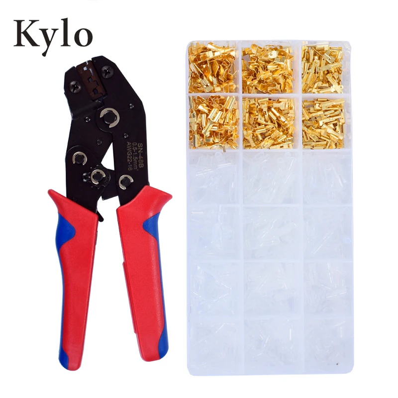 

SN-48B Ratchet spring crimping pliers crimping tool kit crimp 300PCS terminal mini europe style 0.5-1.5mmІ multi tool plier