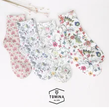 NOVIA NMW-006 весна осень/зима новые женские носки Высокое качество Ретро мода цветочный принт хлопок женские носки