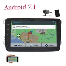 Android 7.1 8 inch 2 Din Car Stereo for Volkswagen with Radio Receiver GPS Navigation Bluetooth WiFi Canbus Free Backup Camera