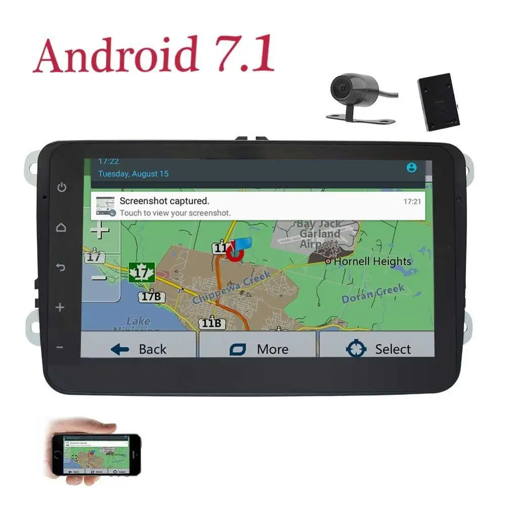 

Android 7.1 8 inch 2 Din Car Stereo for Volkswagen with Radio Receiver GPS Navigation Bluetooth WiFi Canbus Free Backup Camera