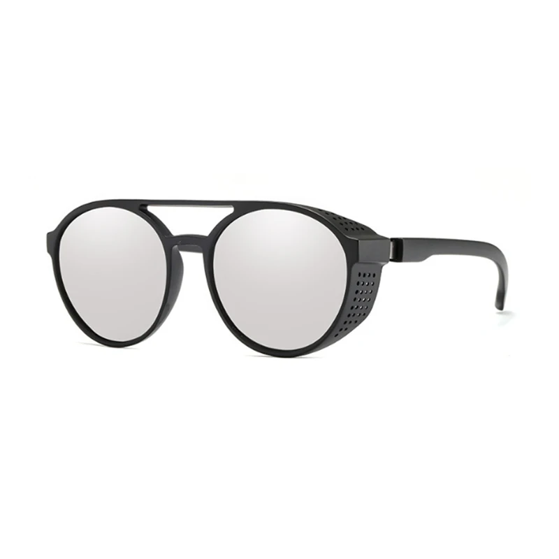 VEGA Eyewear винтажные очки в стиле стимпанк мужские/женские круглые солнцезащитные очки в стиле стимпанк с боковыми щитками пластиковые готические ретро очки 343 - Цвет линз: VG343-6