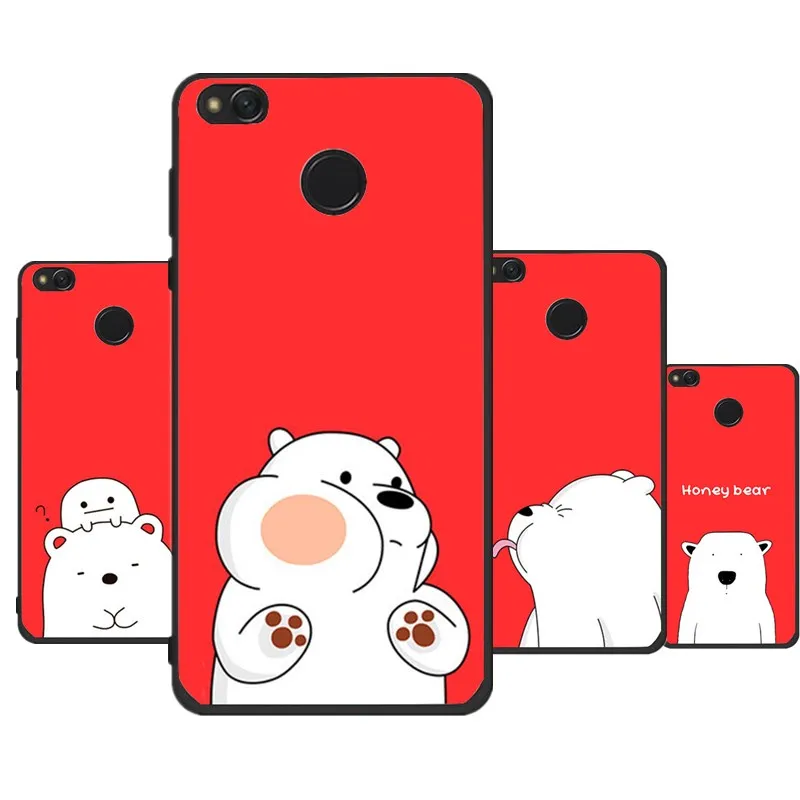 Чехол для Xiaomi 5x A1 Redmi 4X 4A белый медовый медведь Fundas мягкий из термопластика