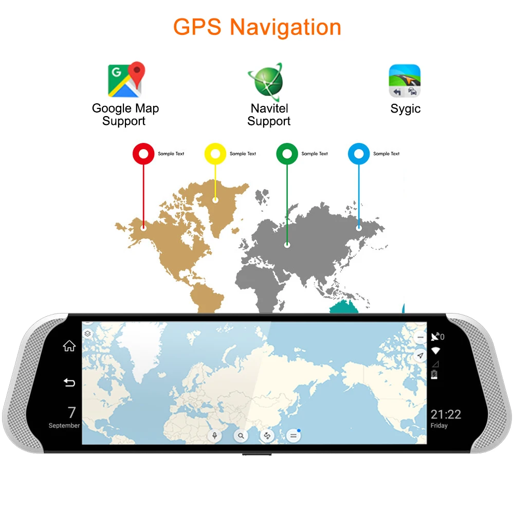 Зеркало видеорегистратор Bluavido 10 дюймов IPS 4G Android GPS ADAS FHD 1080P Wi Fi|Видеорегистраторы|