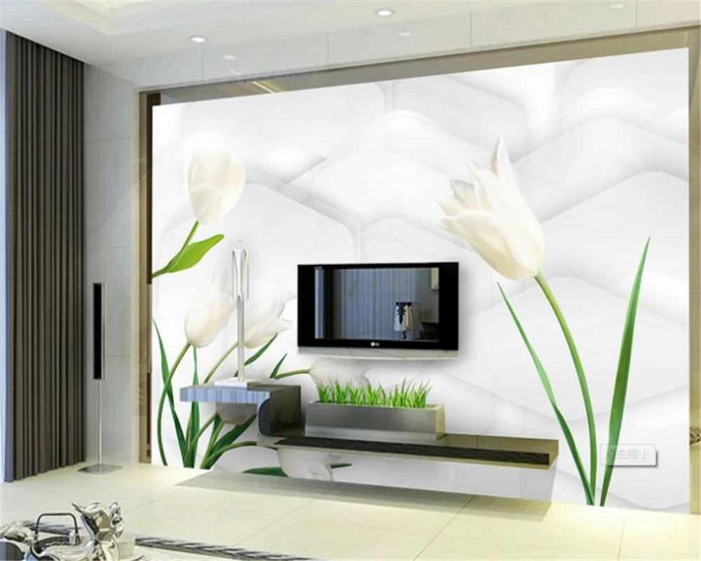 

Beibehang 3d Stereo Tulip Dream Lily TV Backdrop 3D Wallpaper Living  TV Background Mural wallpaper for walls 3 d Mural photo