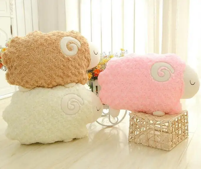 Розовые Бархатные плюшевые игрушки овечки домашняя подушка для ароматерапии автомобильные подушки плюшевые животные