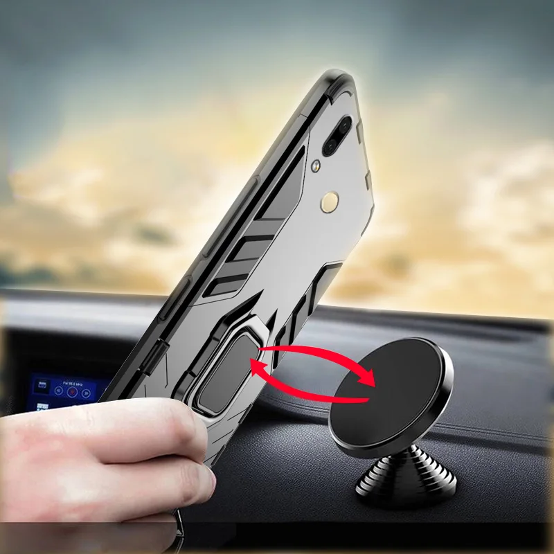 Phone Case For iPhone XR XS Max Metal Ring Holder Stand Magnetic Back Cover 7 Plus 8 6 6s X |