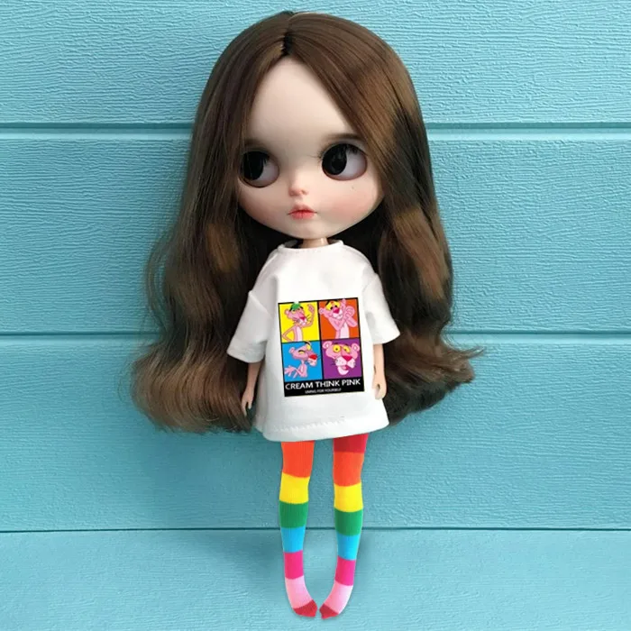 2 шт./компл. 30 см Blyth Кукла одежда модная футболка + джинсы чулки носки для Barbi рубашка для 1/6 Одежда для куклы