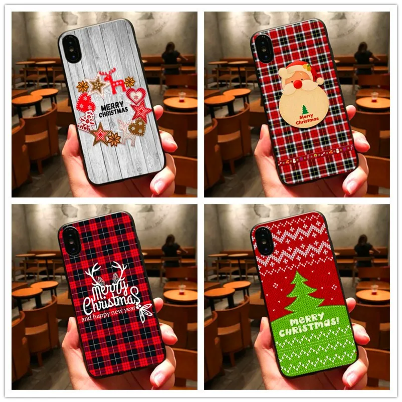 

2018 Christmas happy new year soft TPU Silicone Phone Case Cover For iPhone 8 7 6 plus 5 X Xr Xs Xmax 11 11p 11pmax Fundas Cover