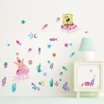 

10pcs/ Pack Spongebob Squarepants Coral Kids Wall Stickers Vinyl Decal Nursery Decor Gift