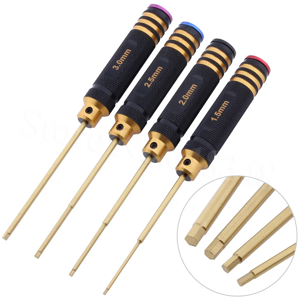 4pcs Hex Screw Driver Kit Set 1.5mm 2.0mm 2.5mm 3mm Hexagonal Screwdriver Hobby Repair Tools for