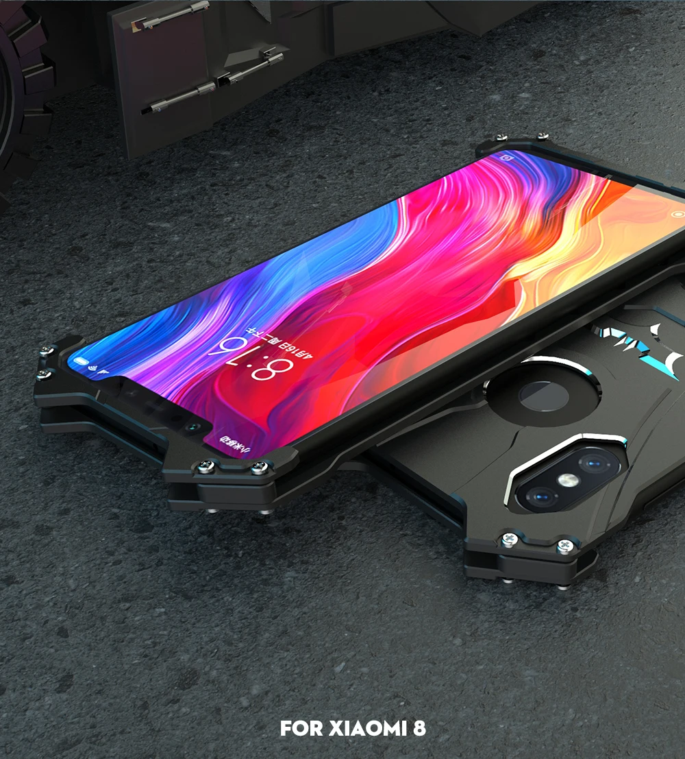 R-просто Бэтмен Роскошный металлический Броня чехол для Xiaomi mi 9 6 MAX 5S плюс mi 8 8 SE Note 2 6x2 в 1 алюминиевый Coque Capinhas задняя крышка