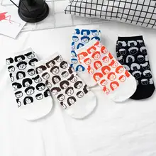 Ins стиль носки для женщин забавные дышащие дикие прямые носки хлопок мультфильм печати индивидуальные носки милые женские