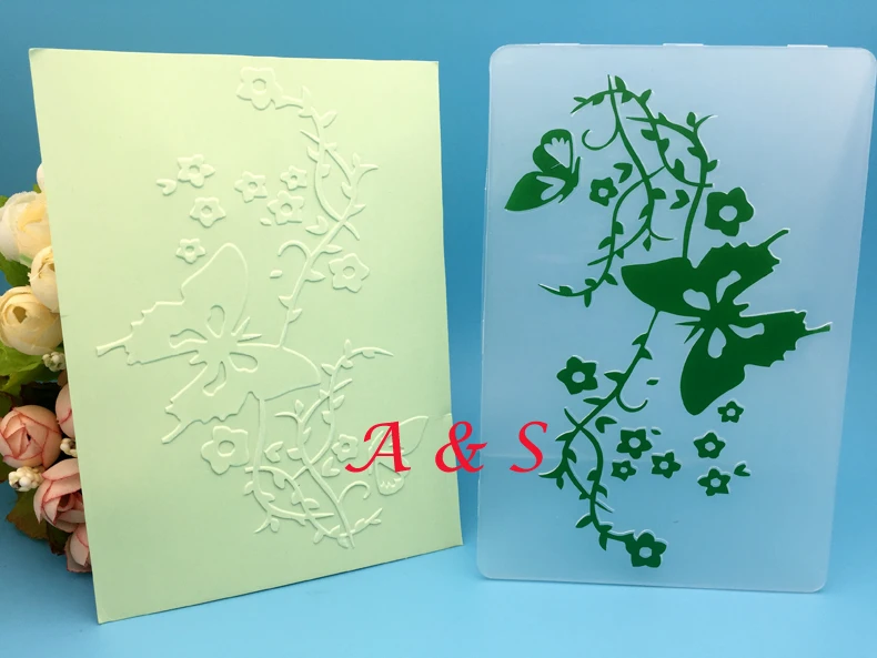 

Butterfly And Flower Paper Card Plastic Embossing Folder For DIY Scrapbook Card Envelop Album Frame Decoration Template