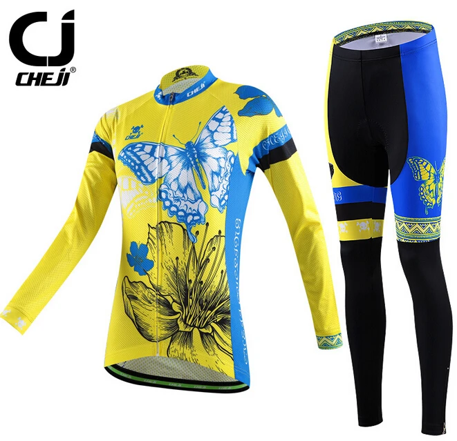 CHEJI Women s Cycling Jerseys Trouser Sets Long Sleeve Pro Cycle Jerseys Sets