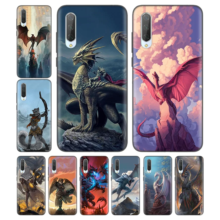 

Silicone Case For Xiaomi Redmi Note 7 7A 7S 6 6A 5 K20 Mi A1 A2 8 9T CC9 CC9E Lite Pro F1 Phone Bags Bumper Cover Fly Dragons