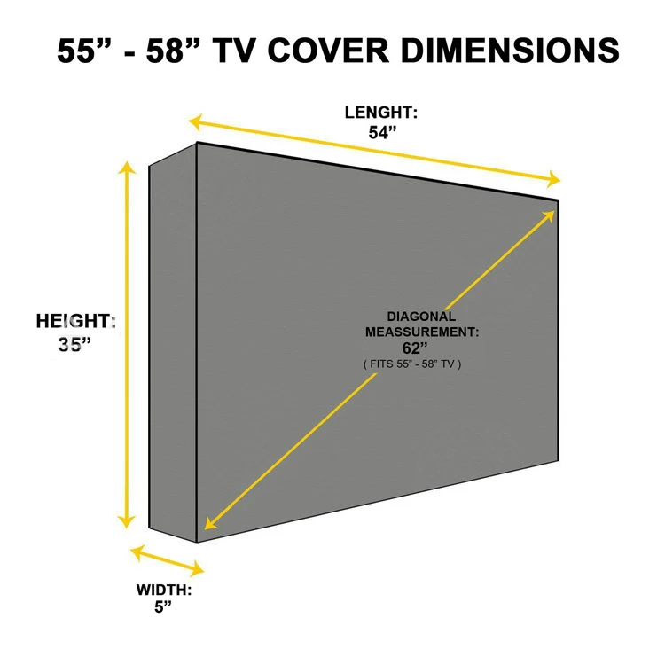 Горячая Распродажа водонепроницаемый пылезащитный мешок 2" 38" 4" 48" 5" 65 дюймов уличный экран для телевизора пылезащитный чехол черный ЖК-телевизор B020