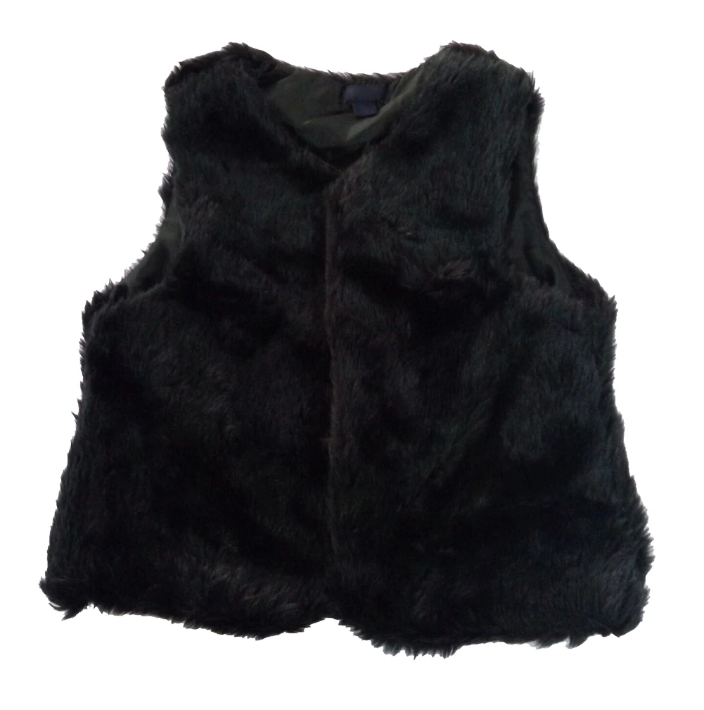 2017 Girls Toddler Fur Vest Faux Black Fur Outerwear Clothes Coat Age