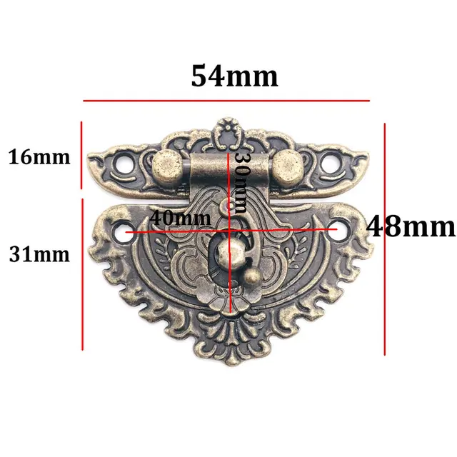 1x Antique Brass hasp Vintage Style Wooden Case Decorative Jewelry Gift Box Suitcase Hasp Latch Hook Furniture Buckle Clasp Lock Color : L 1x Antique Brass hasp Vintage Style Wooden Case Decorative Jewelry Gift Box Suitcase Hasp Latch Hook Furniture Buckle Clasp Lock Color : L