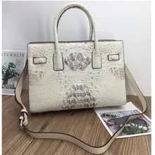 Классическая дизайнерская женская большая сумка из натуральной кожи аллигатора, оранжевый кошелек из натуральной крокодиловой кожи, женская сумка-тоут с заклепками