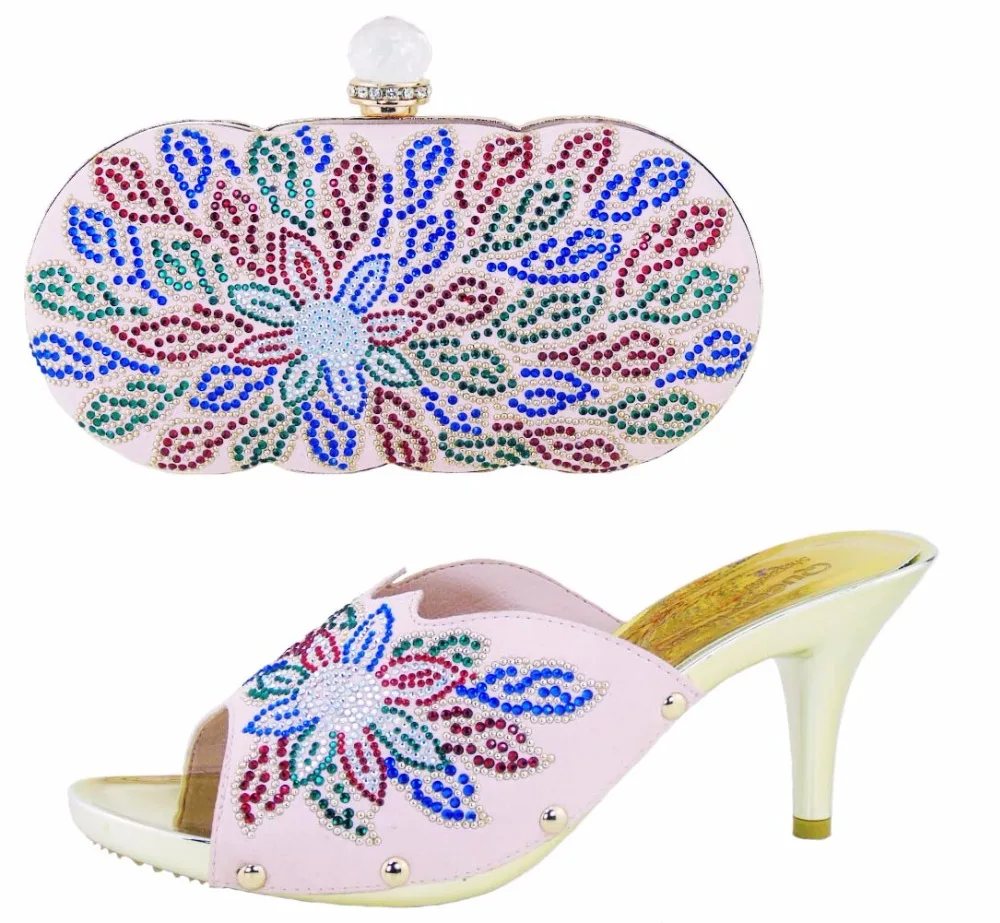 

Most Popular African Shoes With Bags For Party Fashion Italian Shoe With Matching Bag For Wedding Colorful Sandal Heels HS002
