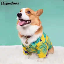 Гавайская Цветочная рубашка для собак, тропическая собака, щенок, рубашка, французский бульдог, летняя футболка, одежда для домашних животных, одежда для домашних животных, костюм GSC01