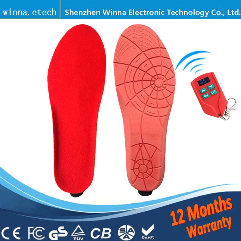 New arrival heating insoles with wireless remote control Type Battery Powered women men shoes ski Insoles Size EUR 35-46#2000MAH