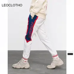 LEOCLOTHO Powertful печати беговая дорожка брюки для девочек для мужчин женщин спортивные штаны эластичный пояс мотобрюки мужской уличная