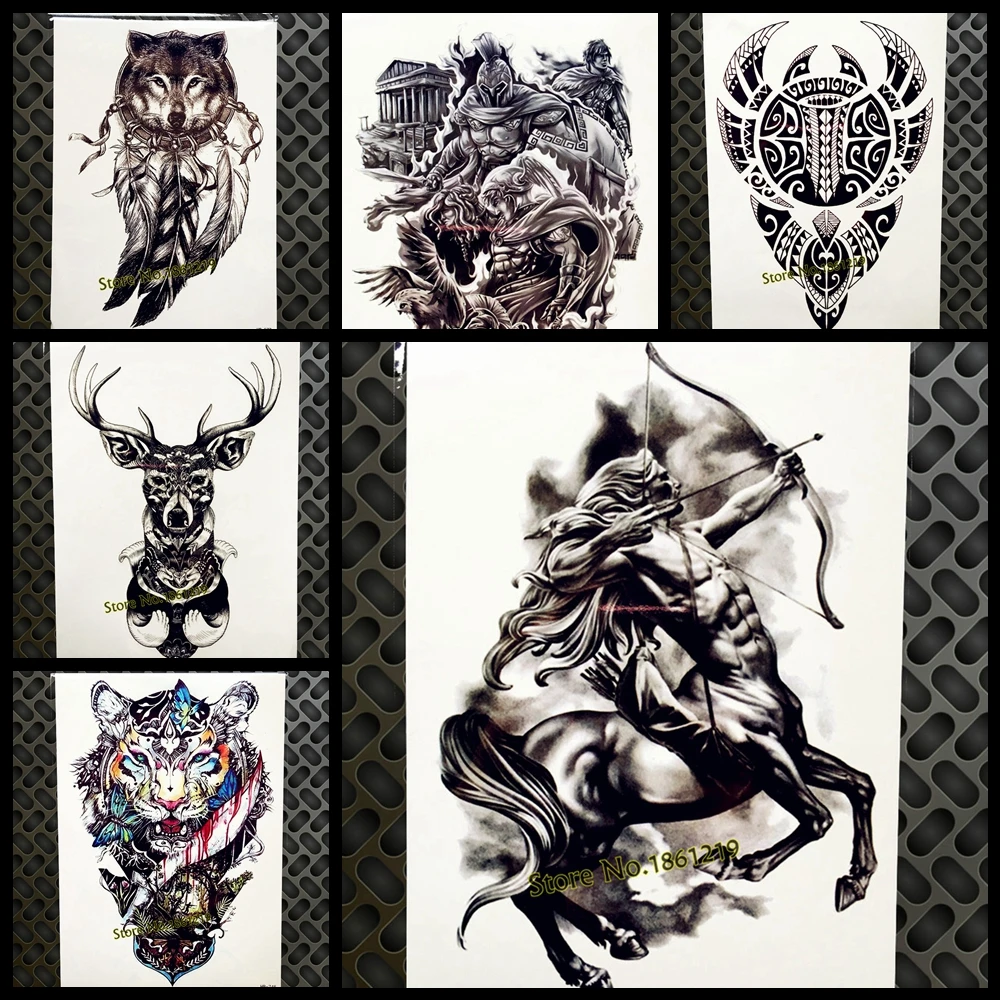 western mythology style temporary tattoo for men women 21x15cm western mythology style temporary tattoo for men women 21x15cm