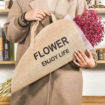 

Creative Unique Linen Waterproof Tote Bag for Holding Flower Organizer Birthday Baby Shower Wedding Decoration Party Decor