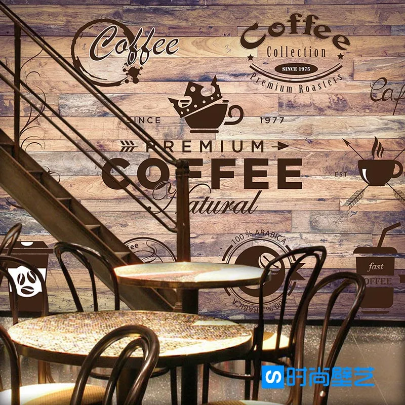 Custom 3d mural wallpaper creative Solid wood wallpaper Cafe Restaurant Bar bedroom background coffee picture wallpaper mural Custom 3d mural wallpaper creative Solid wood wallpaper Cafe Restaurant Bar bedroom background coffee picture wallpaper mural