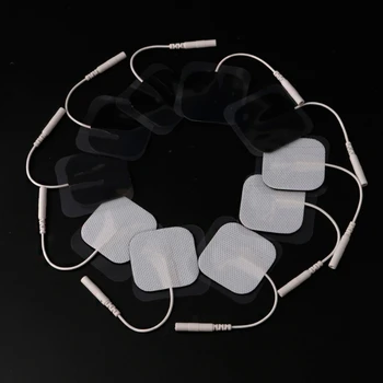 

10Pcs Replacement Electrode Pad For Massagers /Tens Units Pads 4x4cm White Cloth #H027#