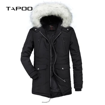 

Winter Jackets Men New Casual Men's Brand Clothing Parkas Hooded Fur Collar Pockets Long Solid Color Thick Male Coat homme