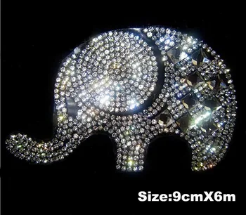 

10pc/lot !Elephant design hot fix rhinestone,embellishment,heat transfer rhinestone motif,pointback rhinestone