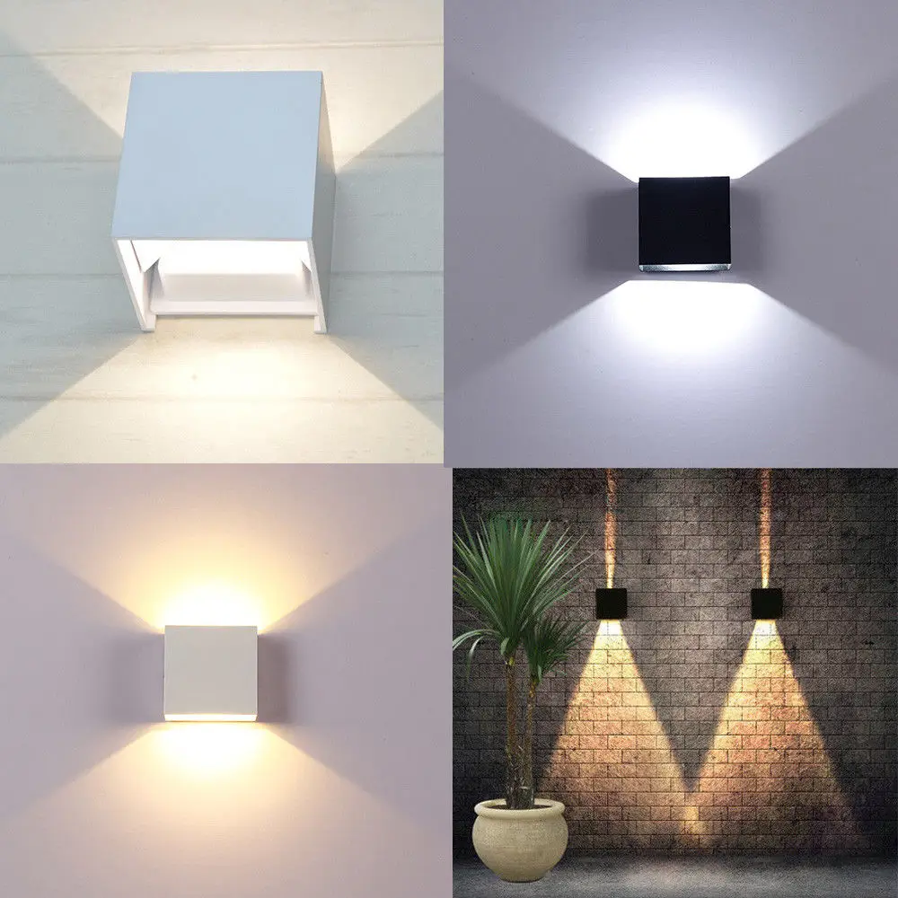 Modern 7W 12W LED Wall Light Up Down Cube Indoor Outdoor Sconce Lighting Lamp 