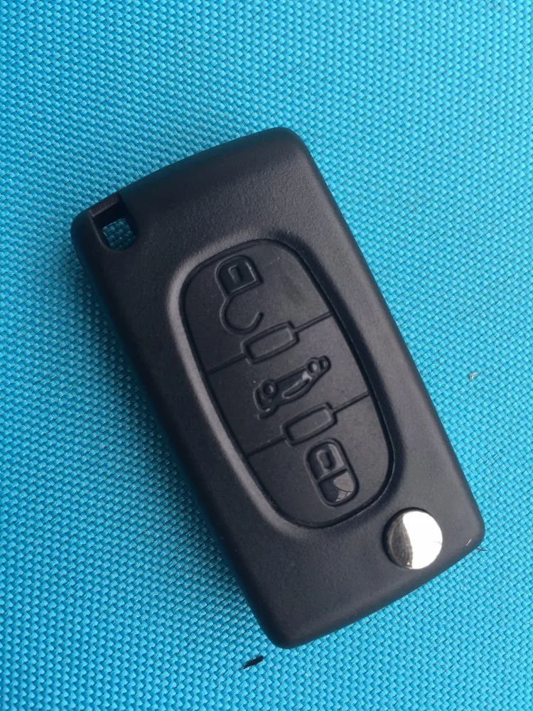 

ZABEUDEIR For Peugeot 207 307 308 CC SW 3 Button Remote Flip Key Fob Case shell blade HU83 with groove with battery place in
