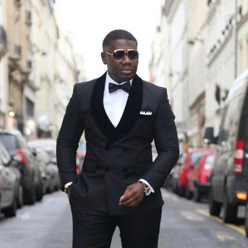 

New Arrival Double-Breasted Groomsmen Shawl Lapel Groom Tuxedos Men Suits Wedding/Prom Best Man Blazer ( Jacket+Pants+Tie) A06