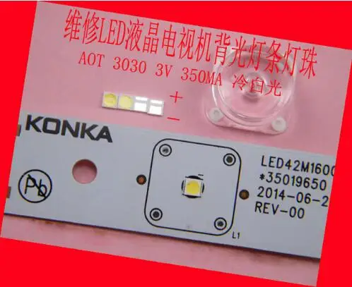 300 шт./лот для ремонта Konka Hisense Changhong LCD TV LED подсветка SMD LEDs AOT 3030 3V холодный белый