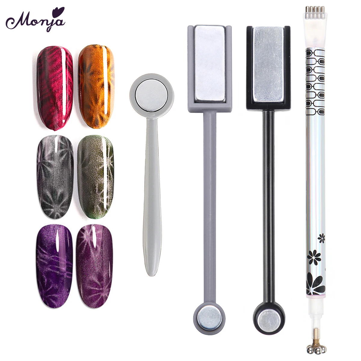 

Monja Nail Art Magnet Stick For Cat Eye UV Gel Polish 3D DIY Image Design Magical Effect Builder Strong Magnetic Manicure Pen