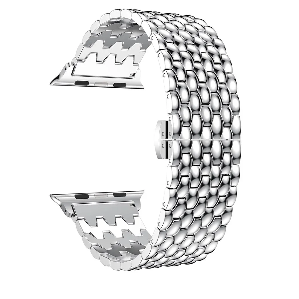 Металлический ремешок для часов в деловом стиле для Apple watch, ремешок 40 мм, 44 мм, 38 мм, 42 мм, iWatch, серия 1, 2, 3, 4, браслет из нержавеющей стали