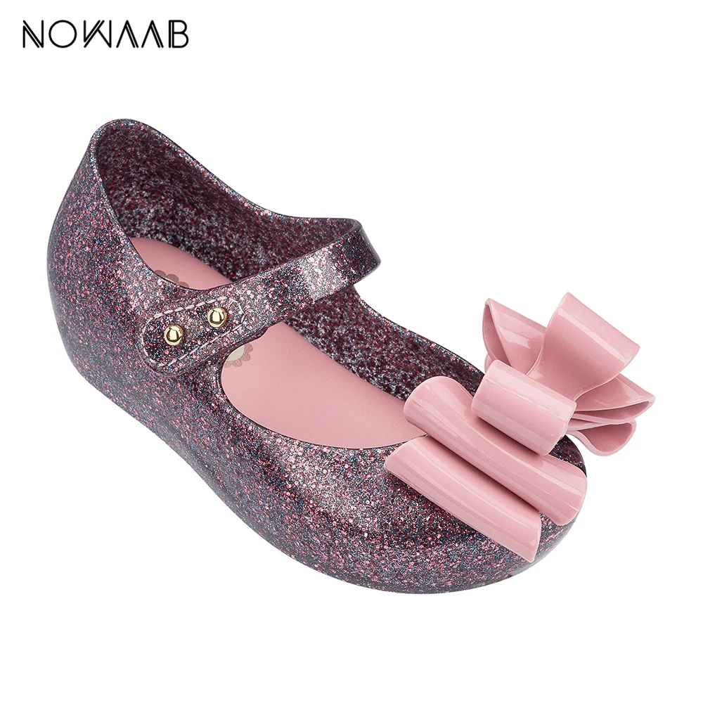 Mini Melissa Ultragirl Sweet III/2019 г. летние Пластиковые туфли для девочек и мальчиков с бантиком и Мелиссой Нескользящие сандалии детские пляжные