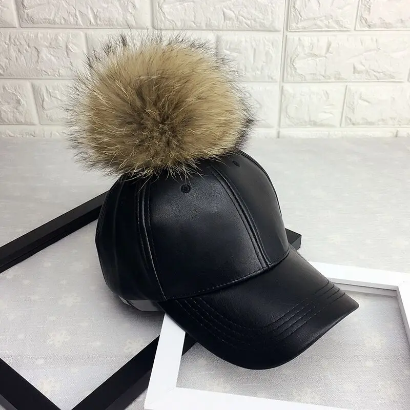 Boné de Beisebol de Pele Boné de Couro Bonés de Osso Maershei Moda Feminina Real Quente Casual Sweer Menina Chapéu Snapback Pom Hip Hop 2 High Quality Acessórios da Moda