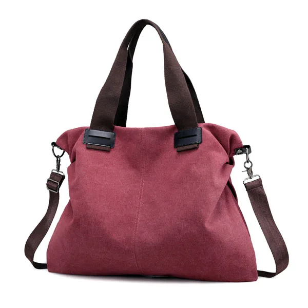 Холщовая Сумка-тоут для женщин, сумки bolsas feminina, женская сумка-мессенджер через плечо, женские ручные сумки для женщин - Цвет: Wine red