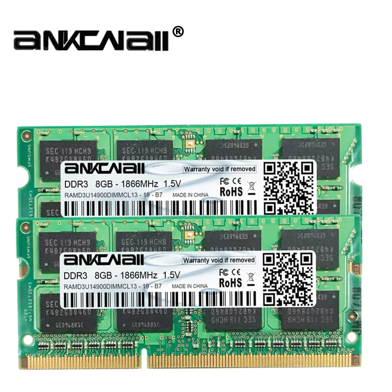 DDR3 ram 8 Гб(2 шт x 8 ГБ) 1866 МГц PC3-14900 для Intel ноутбука Память DIMM 1,5 V 204Pin