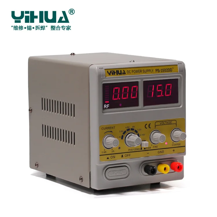 YIHUA 1502DD+ для мобильного телефона 15V 2A Регулируемый источник питания постоянного тока с светодиодный дисплеем