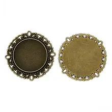 DoreenBeads Metal Enfeites Apreciação Rodada Antique Bronze Configurações Cabochão (Fit 20mm de Diâmetro) 3.1cm x 3.1cm,30 PCs de yiwu