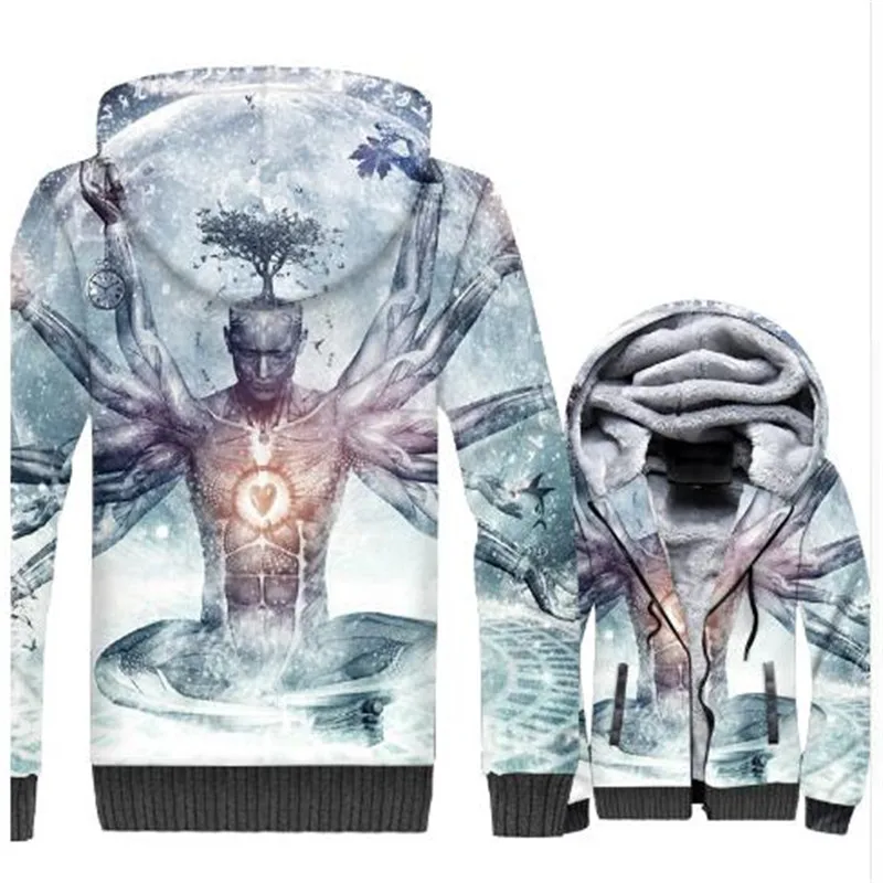 Snap on Zen Body Balance Hard Jacket Men 3D Print Harajuku