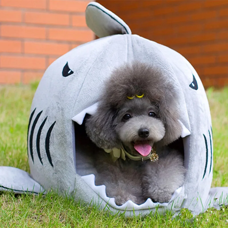 

Shark Dogs House Warm Pet Beds for Small Soft Shape Dot Cat Bed Covers Cute Kennel Nest Sleeping Bag Pet Products S4N40