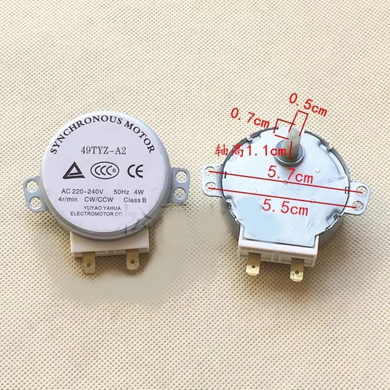 Микроволновая печь синхронный двигатель 49TYZ-A2 AC 220-240 В CW/CCW 4 Вт 4 об/мин металлический синхронный двигатель для микроволновой печи