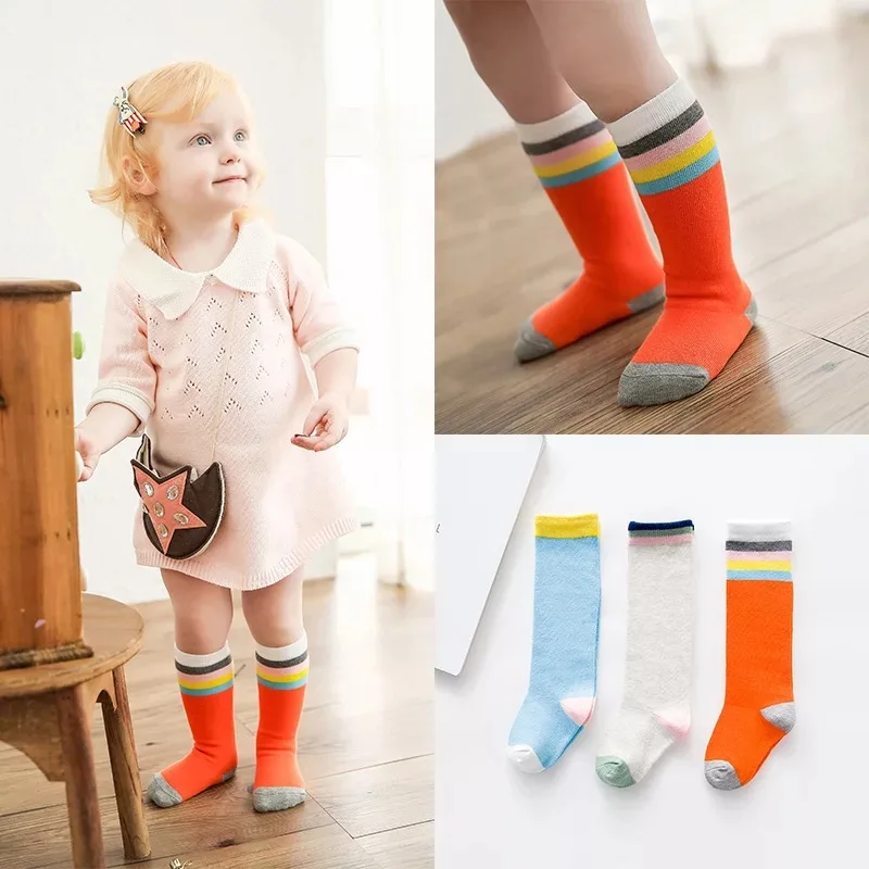 Kids Long Socks Knee High toddler Girls Boot Sock Leg Warmer Cute